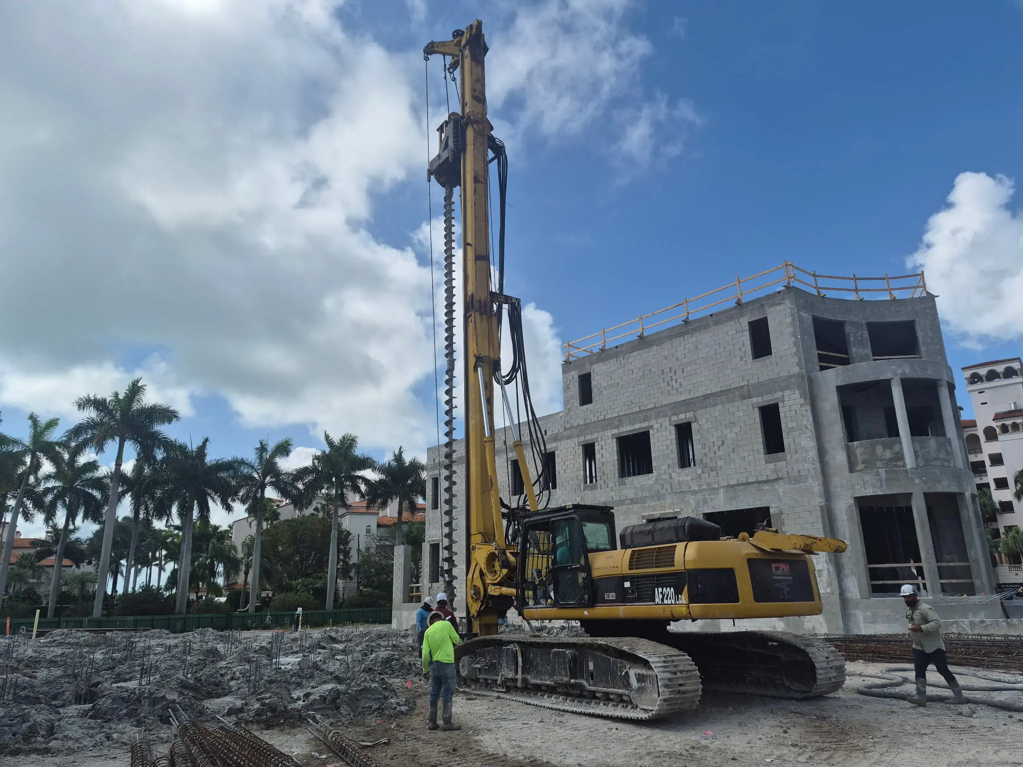 Foundation drilling rig on a South Florida project site