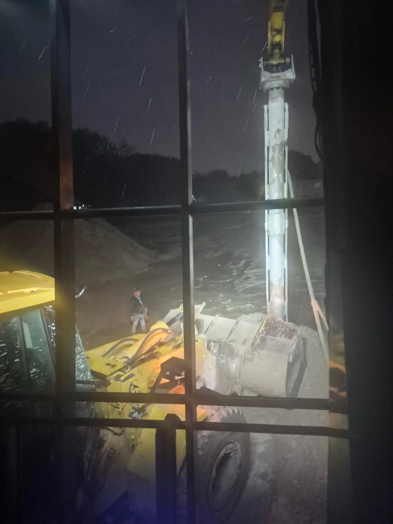 Pile installation progress on site