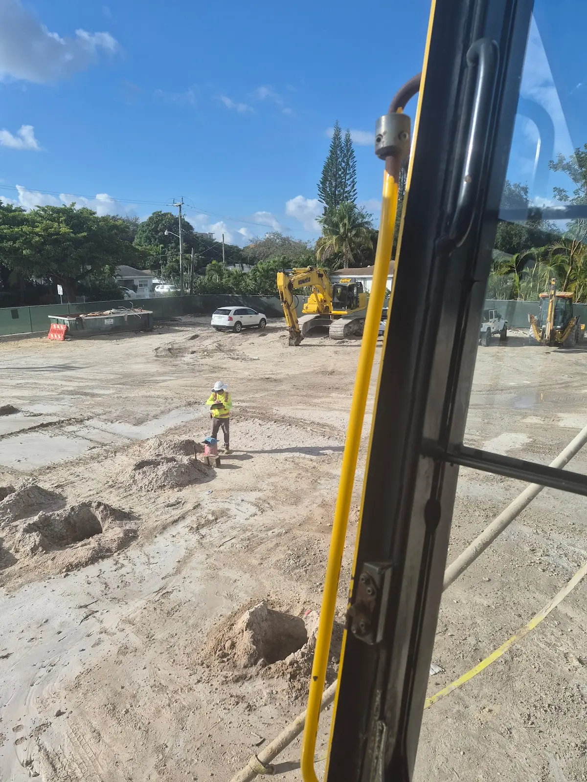 Crew member overseeing site work